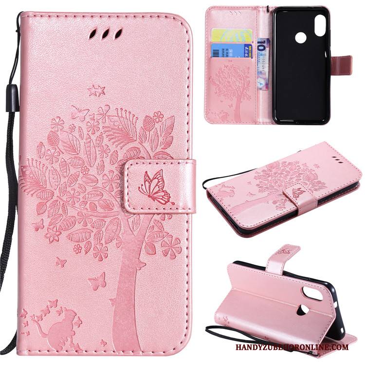 Hülle Redmi Note 6 Pro Lederhülle Rosa Handyhüllen, Case Redmi Note 6 Pro Silikon Mini Anti-sturz