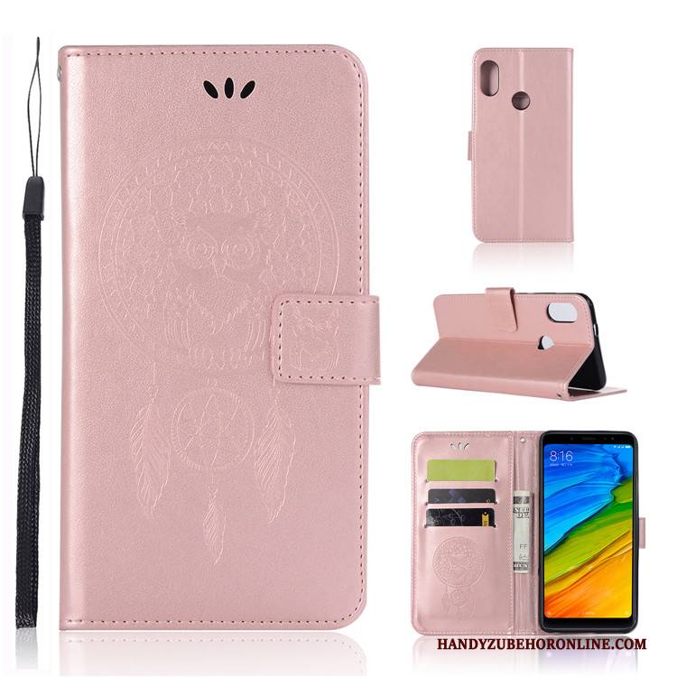 Hülle Redmi Note 6 Pro Lederhülle Rosa Handyhüllen, Case Redmi Note 6 Pro Silikon Mini Anti-sturz