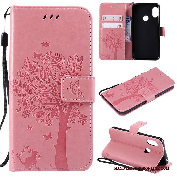 Hülle Redmi Note 6 Pro Lederhülle Rosa Handyhüllen, Case Redmi Note 6 Pro Silikon Mini Anti-sturz