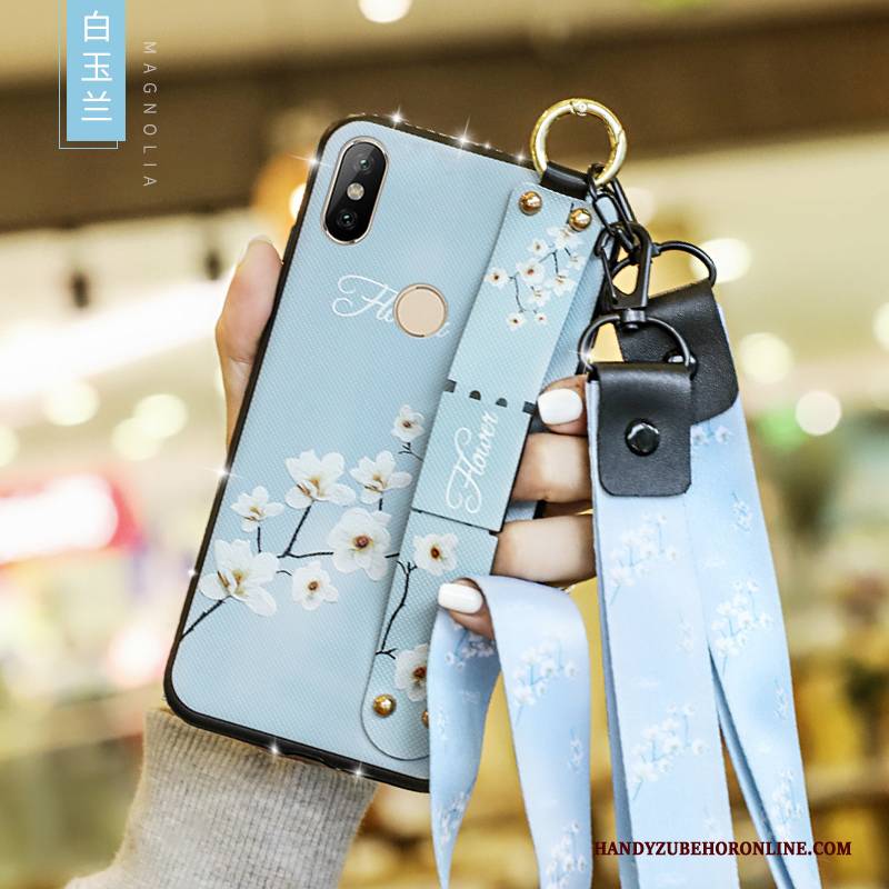 Hülle Redmi Note 6 Pro Silikon Hoch Rot, Case Redmi Note 6 Pro Schutz Handyhüllen Blau