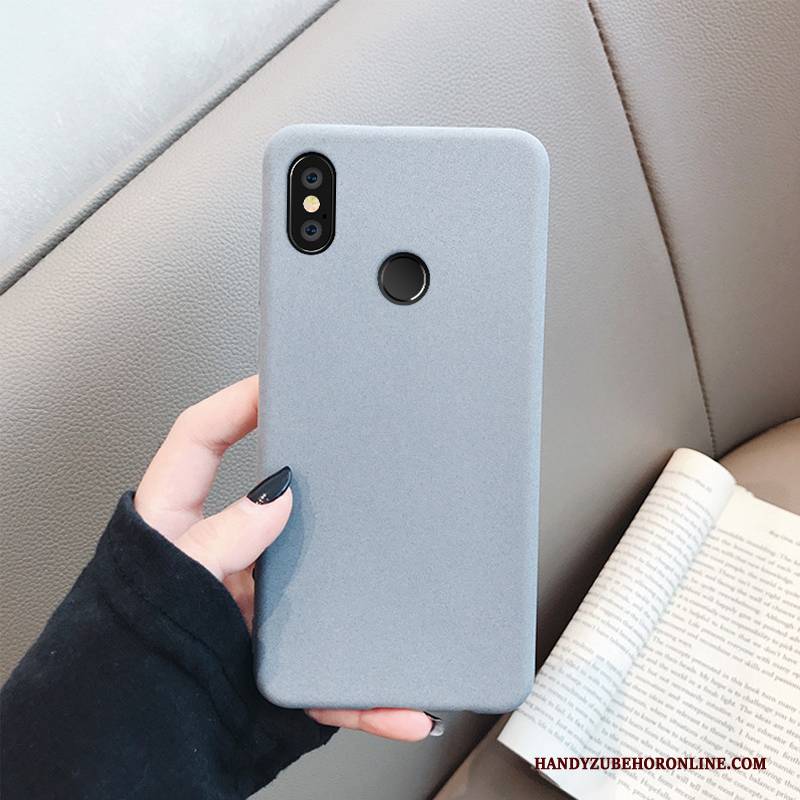 Hülle Redmi Note 6 Pro Taschen Trendmarke Hintere Abdeckung, Case Redmi Note 6 Pro Weiche Nubuck Blau