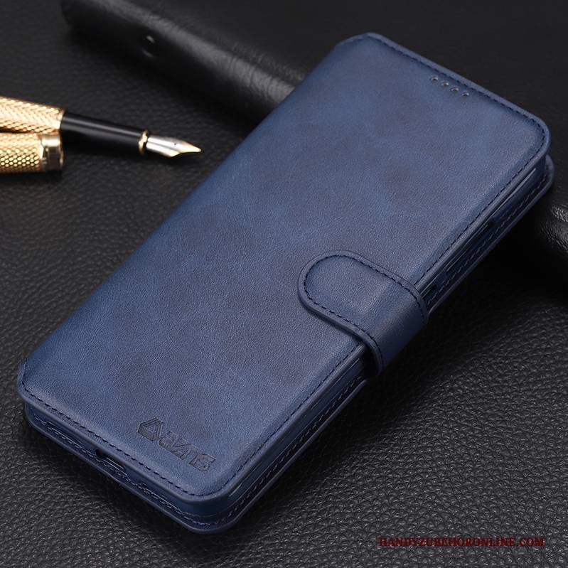 Hülle Redmi Note 7 Lederhülle Business Rot, Case Redmi Note 7 Taschen Elegant Handyhüllen