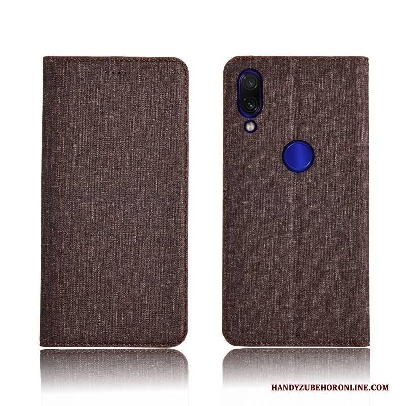 Hülle Redmi Note 7 Lederhülle Mini Blau, Case Redmi Note 7 Taschen Rot Anti-sturz