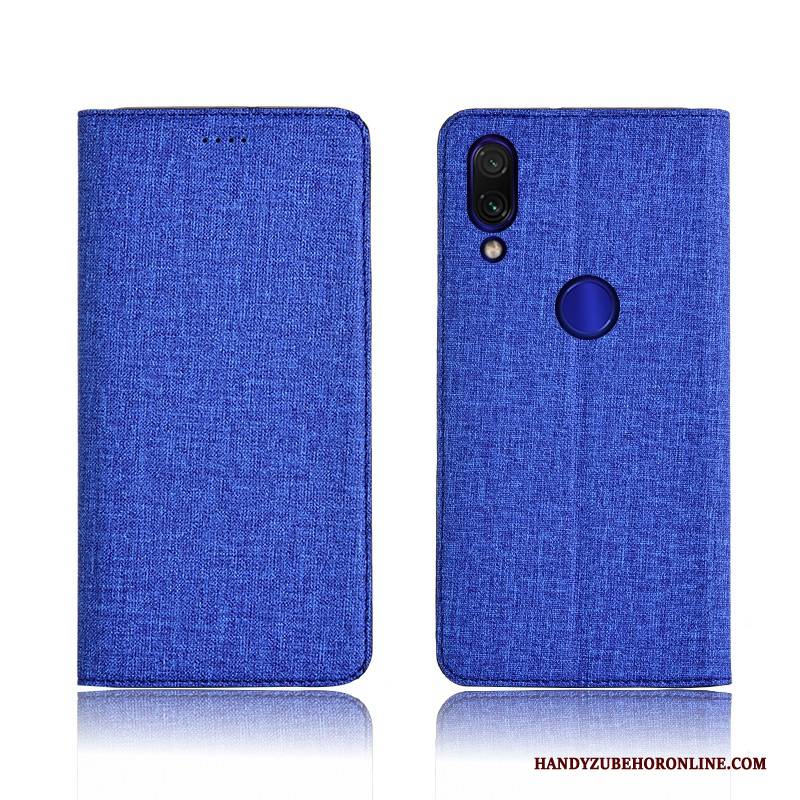 Hülle Redmi Note 7 Lederhülle Mini Blau, Case Redmi Note 7 Taschen Rot Anti-sturz