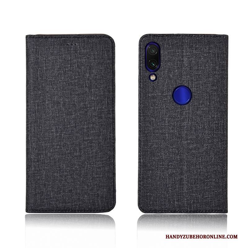 Hülle Redmi Note 7 Lederhülle Mini Blau, Case Redmi Note 7 Taschen Rot Anti-sturz