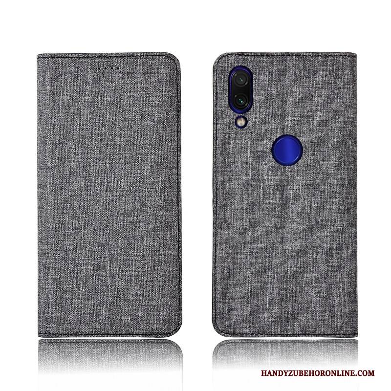 Hülle Redmi Note 7 Lederhülle Mini Blau, Case Redmi Note 7 Taschen Rot Anti-sturz