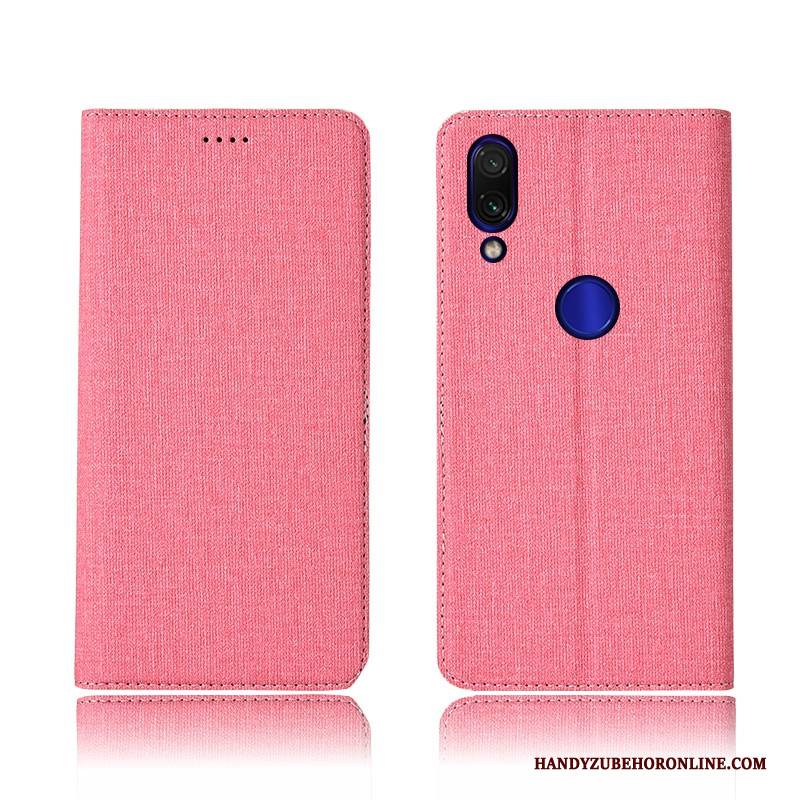 Hülle Redmi Note 7 Lederhülle Mini Blau, Case Redmi Note 7 Taschen Rot Anti-sturz