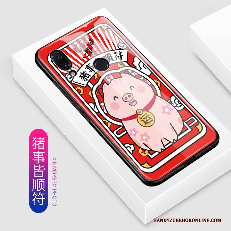 Hülle Redmi Note 7 Schutz Nette Handyhüllen, Case Redmi Note 7 Karikatur Glas Persönlichkeit