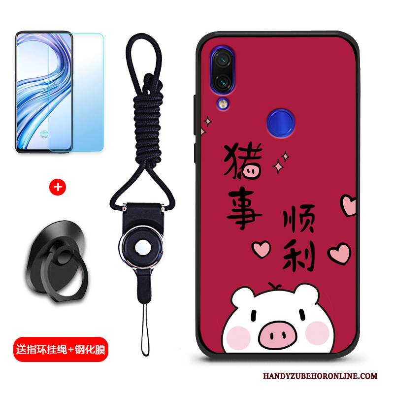 Hülle Redmi Note 7 Silikon Trend Persönlichkeit, Case Redmi Note 7 Schutz Handyhüllen Rot