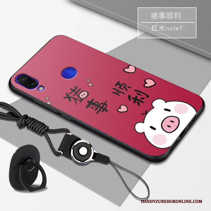 Hülle Redmi Note 7 Silikon Trend Persönlichkeit, Case Redmi Note 7 Schutz Handyhüllen Rot