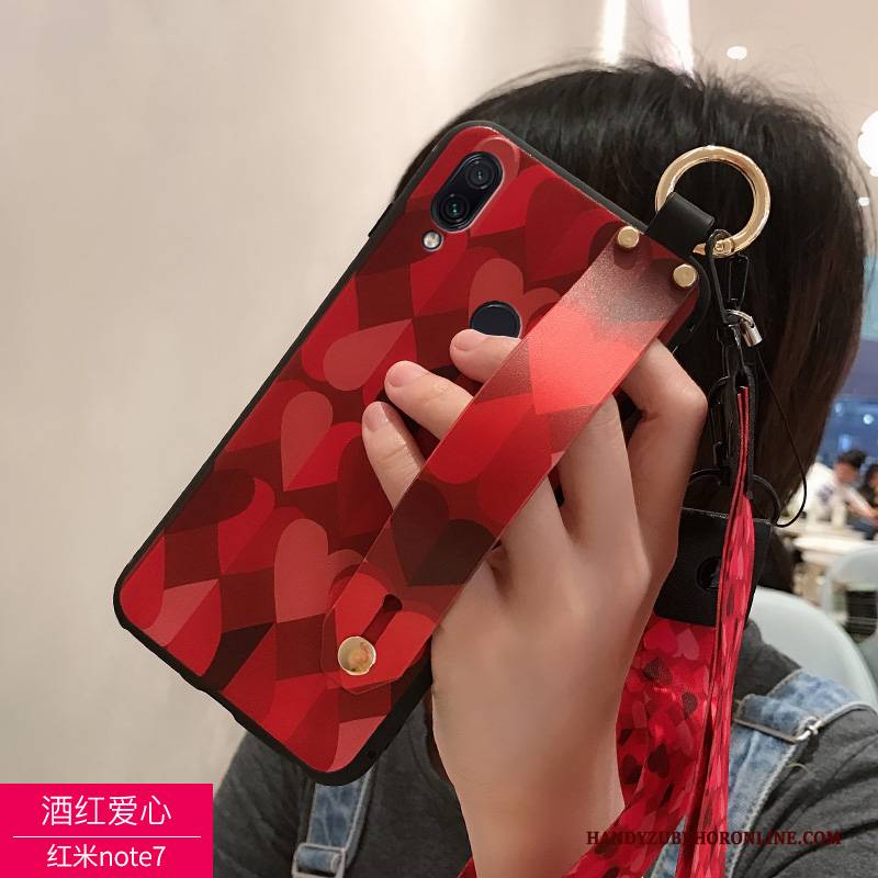 Hülle Redmi Note 7 Weiche Anti-sturz Handyhüllen, Case Redmi Note 7 Silikon Rot Schwarz