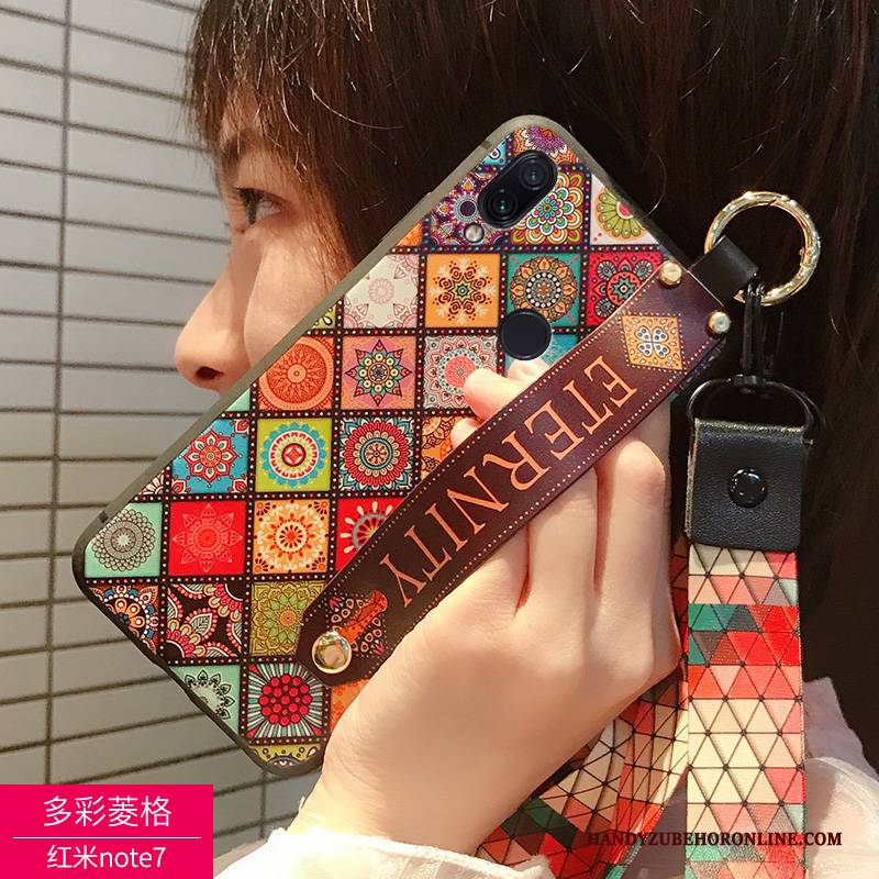 Hülle Redmi Note 7 Weiche Anti-sturz Handyhüllen, Case Redmi Note 7 Silikon Rot Schwarz