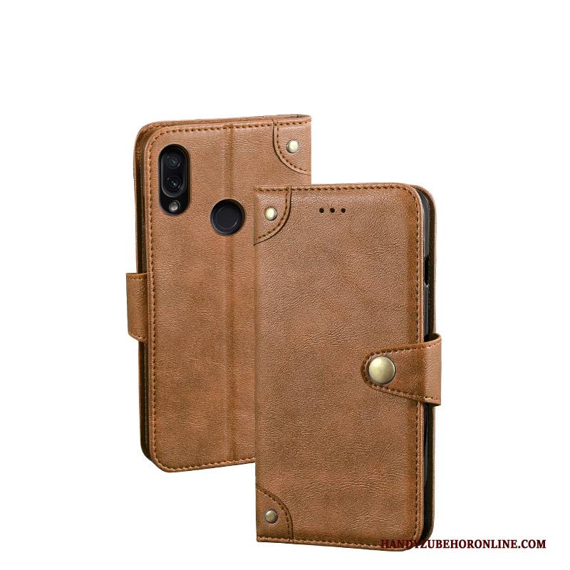 Hülle Redmi Note 7 Weiche Rot Anti-sturz, Case Redmi Note 7 Lederhülle Handyhüllen