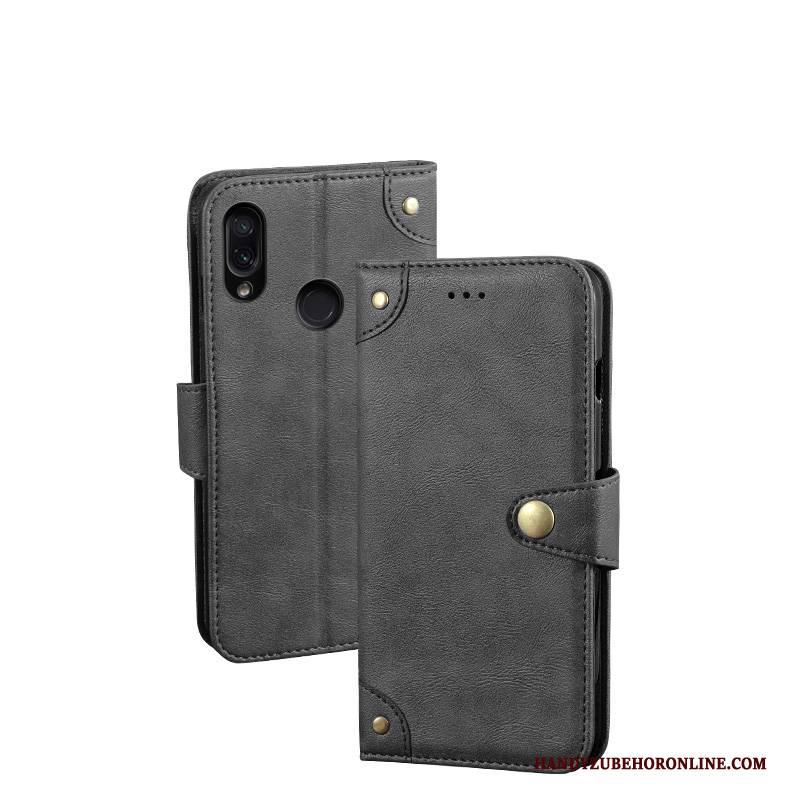 Hülle Redmi Note 7 Weiche Rot Anti-sturz, Case Redmi Note 7 Lederhülle Handyhüllen