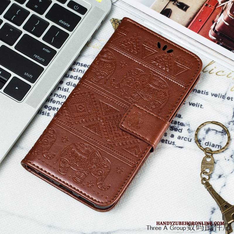 Hülle Redmi Note 8 Pro Folio Business Groß, Case Redmi Note 8 Pro Prägung Handyhüllen Rot