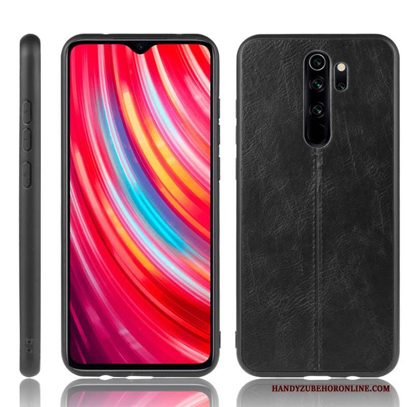 Hülle Redmi Note 8 Pro Leder Rot Schwer, Case Redmi Note 8 Pro Schutz Handyhüllen Mini