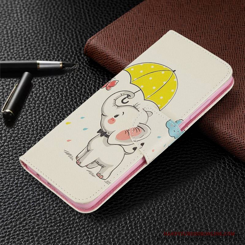 Hülle Redmi Note 8 Pro Lederhülle Handyhüllen Persönlichkeit, Case Redmi Note 8 Pro Karikatur Mini Rot