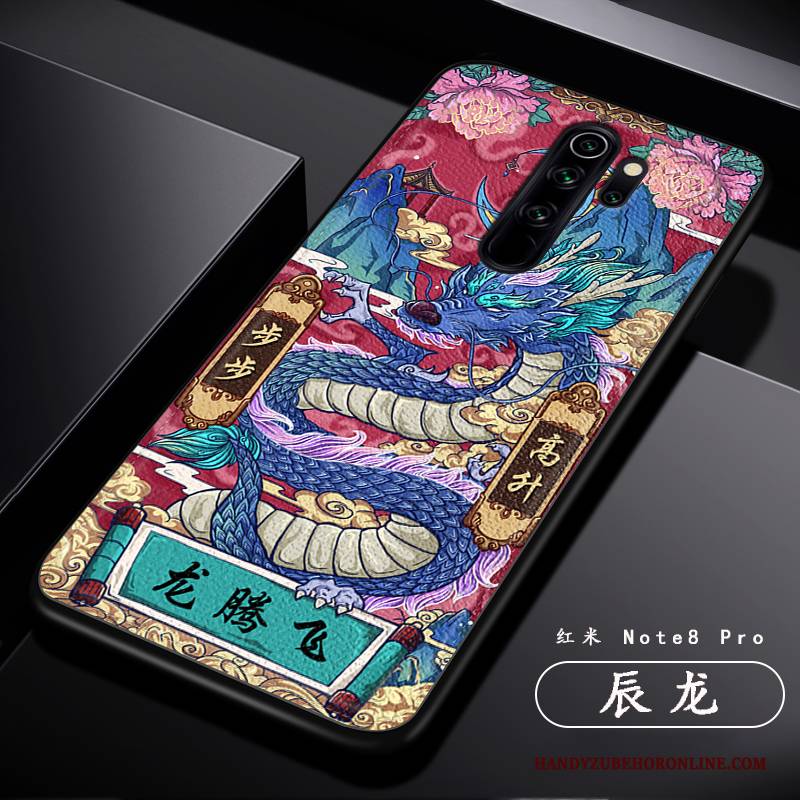 Hülle Redmi Note 8 Pro Mode Drachen Trend, Case Redmi Note 8 Pro Kreativ Persönlichkeit Muster