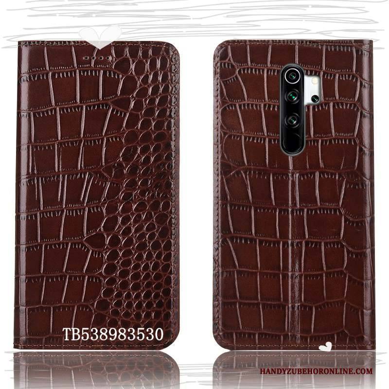 Hülle Redmi Note 8 Pro Schutz Muster Rot, Case Redmi Note 8 Pro Leder Handyhüllen Blau