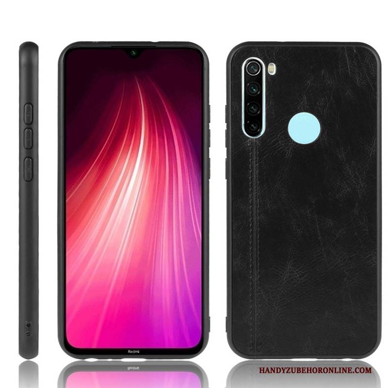 Hülle Redmi Note 8t Leder Schwer Mini, Case Redmi Note 8t Schutz Rot Handyhüllen