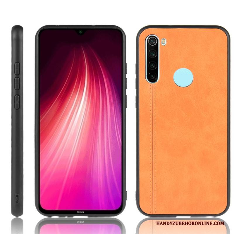 Hülle Redmi Note 8t Leder Schwer Mini, Case Redmi Note 8t Schutz Rot Handyhüllen