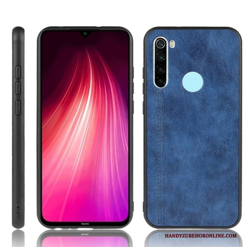 Hülle Redmi Note 8t Leder Schwer Mini, Case Redmi Note 8t Schutz Rot Handyhüllen