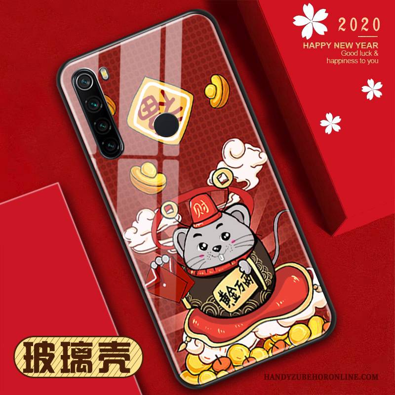 Hülle Redmi Note 8t Muster Ratte, Case Redmi Note 8t Rot Glas