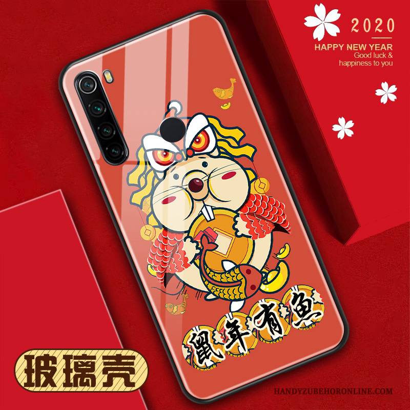 Hülle Redmi Note 8t Muster Ratte, Case Redmi Note 8t Rot Glas