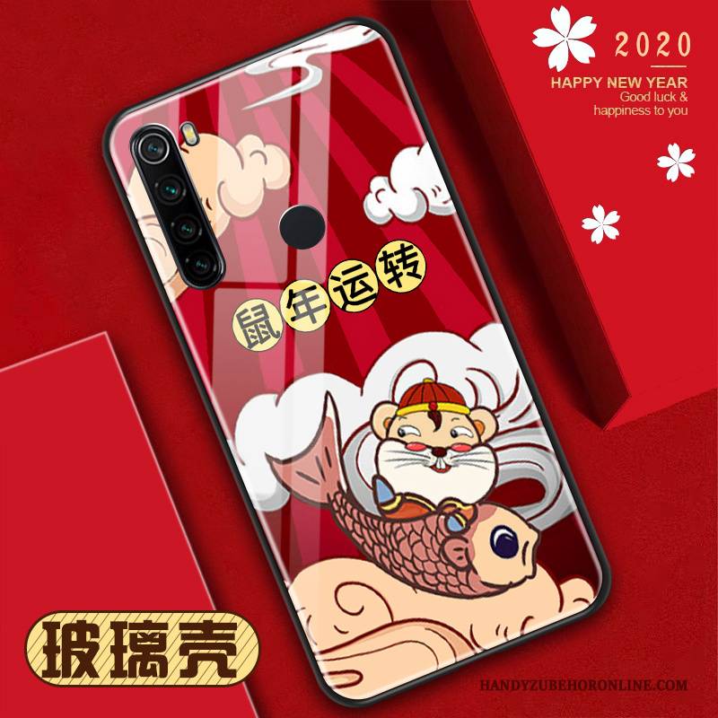 Hülle Redmi Note 8t Muster Ratte, Case Redmi Note 8t Rot Glas