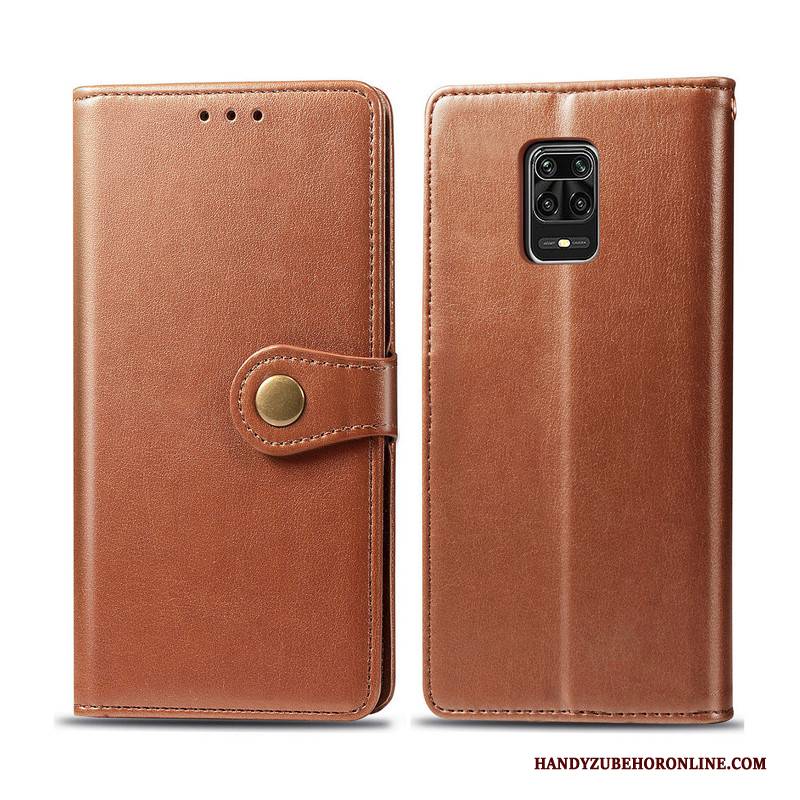 Hülle Redmi Note 9 Pro Schutz Einfach Einfarbig, Case Redmi Note 9 Pro Folio Business Rot