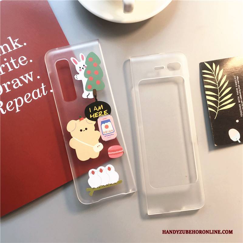 Hülle Samsung Fold Karikatur Transparent Handyhüllen, Case Samsung Fold Taschen Nubuck Falten