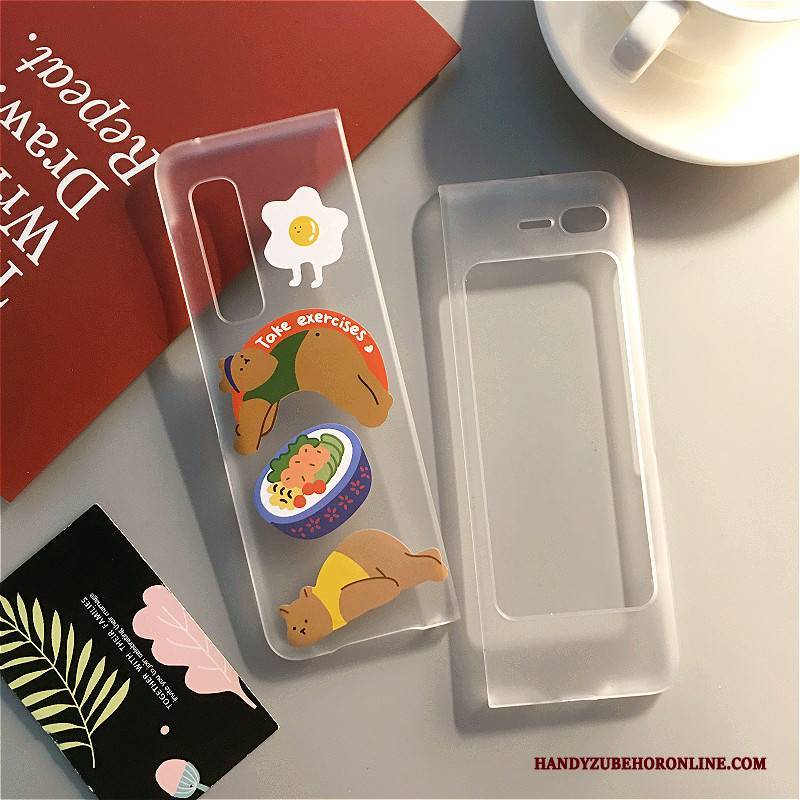 Hülle Samsung Fold Karikatur Transparent Handyhüllen, Case Samsung Fold Taschen Nubuck Falten