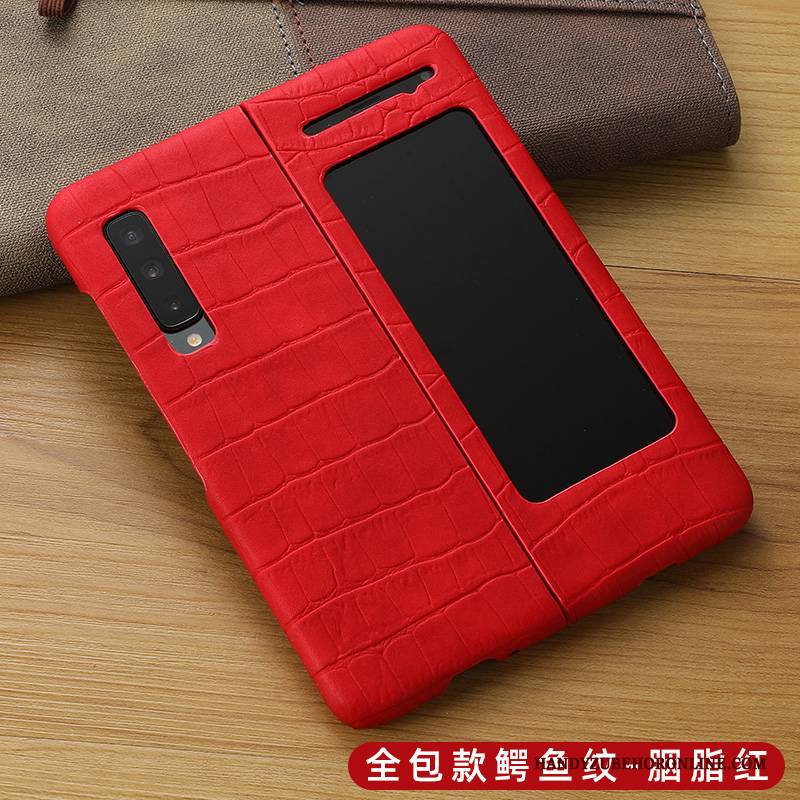 Hülle Samsung Fold Schutz Anti-sturz Rot, Case Samsung Fold Taschen High-end Handyhüllen