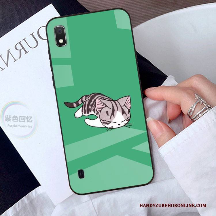 Hülle Samsung Galaxy A10 Karikatur Grün Handyhüllen, Case Samsung Galaxy A10 Schutz Anti-sturz Nette