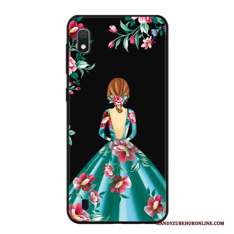 Hülle Samsung Galaxy A10 Karikatur Handyhüllen Schwarz, Case Samsung Galaxy A10 Kreativ Persönlichkeit Anti-sturz