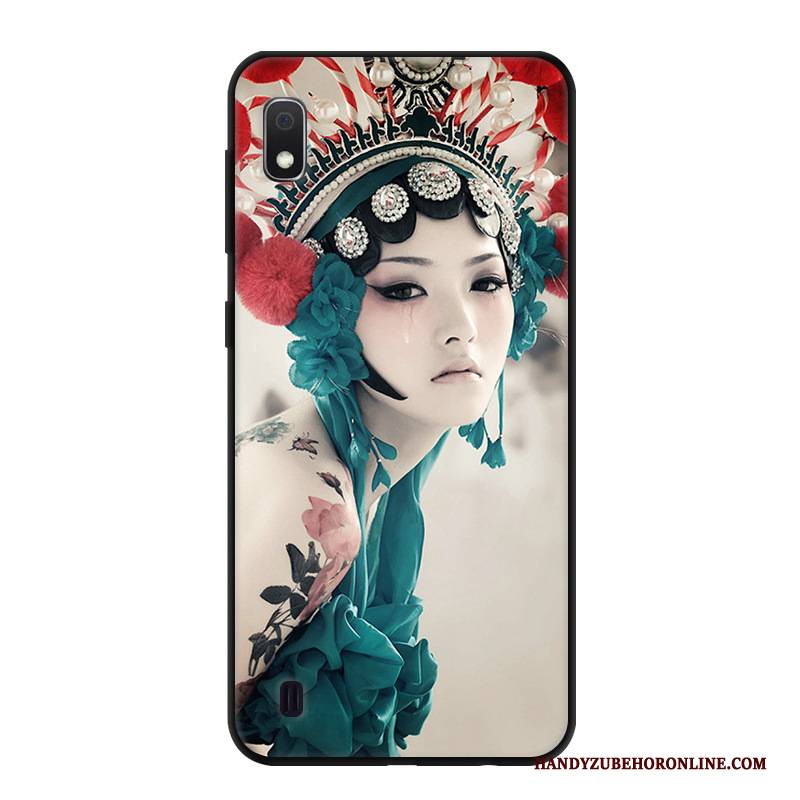 Hülle Samsung Galaxy A10 Karikatur Handyhüllen Schwarz, Case Samsung Galaxy A10 Kreativ Persönlichkeit Anti-sturz