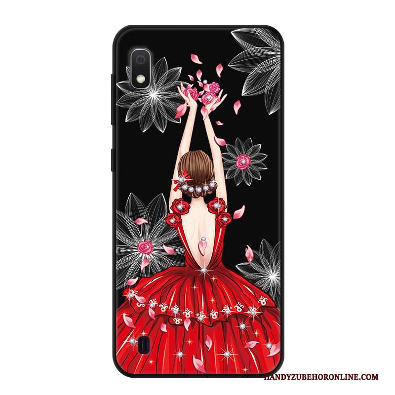 Hülle Samsung Galaxy A10 Karikatur Handyhüllen Schwarz, Case Samsung Galaxy A10 Kreativ Persönlichkeit Anti-sturz