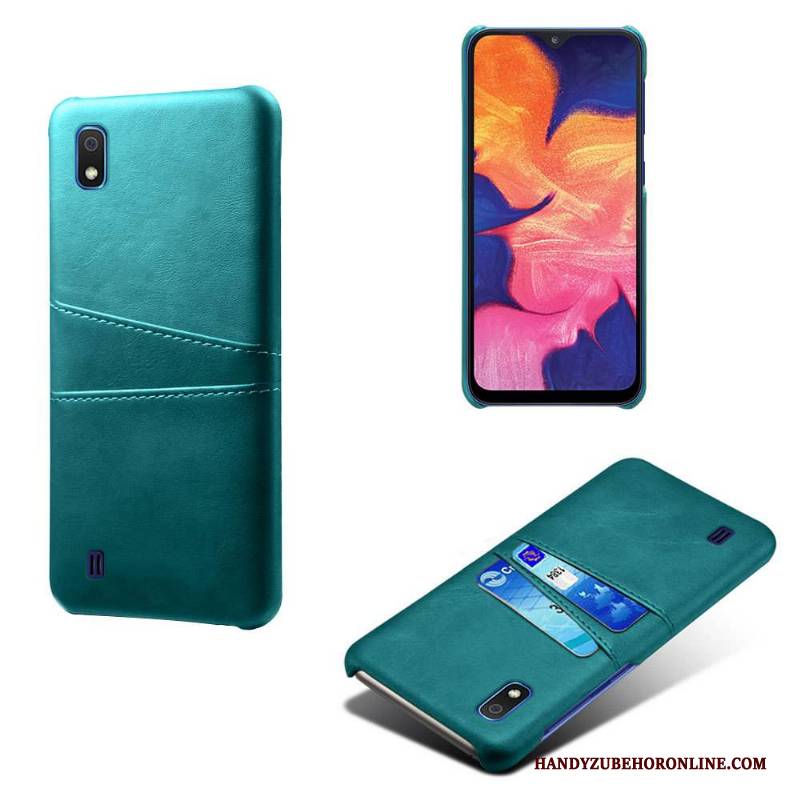 Hülle Samsung Galaxy A10 Lederhülle Rot Karte, Case Samsung Galaxy A10 Schutz Handyhüllen Neu