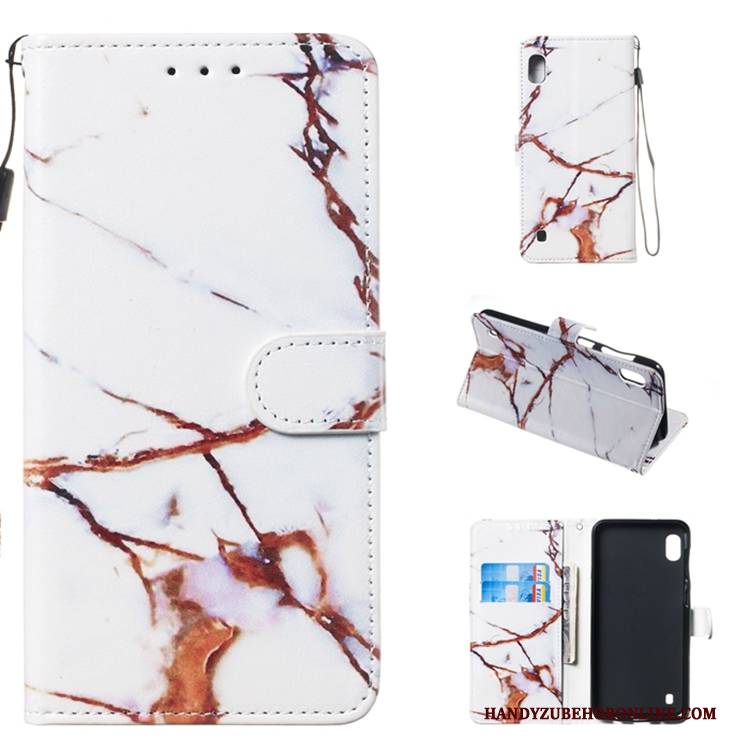 Hülle Samsung Galaxy A10 Lederhülle Weiß Handyhüllen, Case Samsung Galaxy A10 Folio