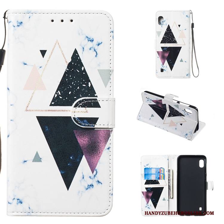 Hülle Samsung Galaxy A10 Lederhülle Weiß Handyhüllen, Case Samsung Galaxy A10 Folio