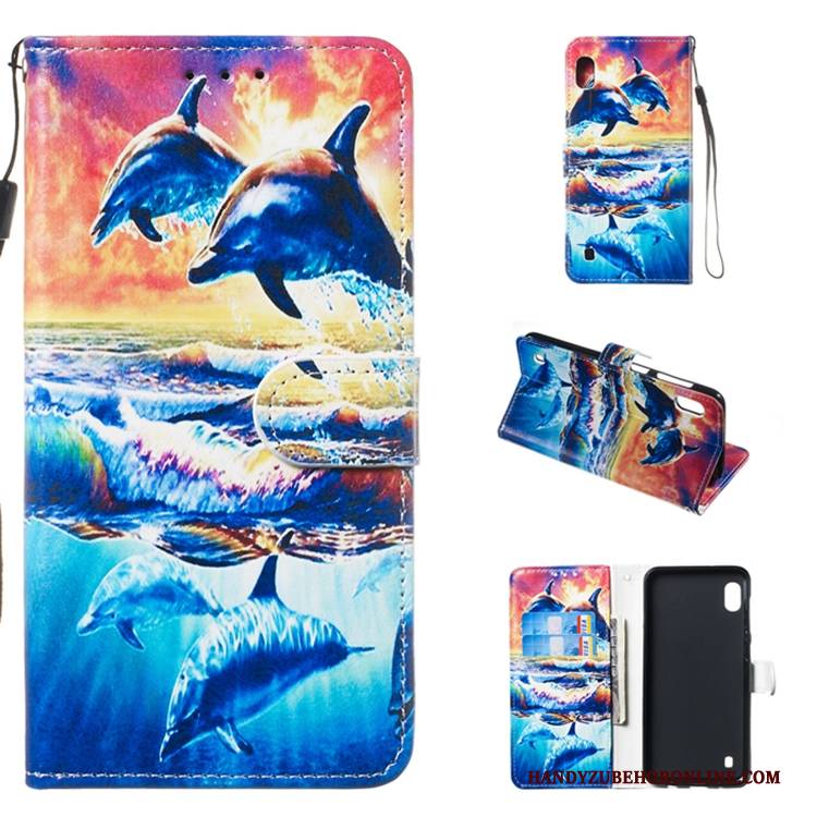 Hülle Samsung Galaxy A10 Lederhülle Weiß Handyhüllen, Case Samsung Galaxy A10 Folio