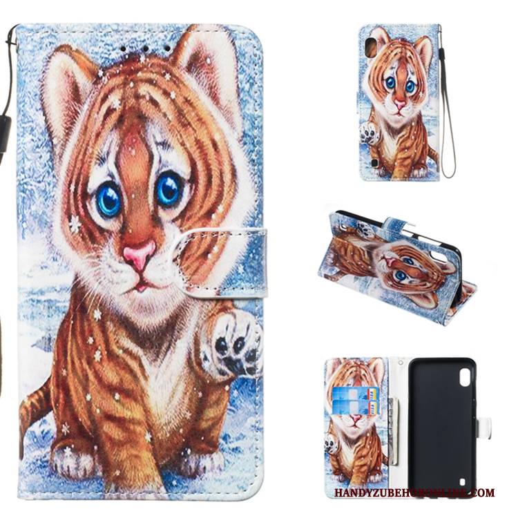 Hülle Samsung Galaxy A10 Lederhülle Weiß Handyhüllen, Case Samsung Galaxy A10 Folio