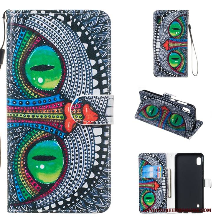 Hülle Samsung Galaxy A10 Lederhülle Weiß Handyhüllen, Case Samsung Galaxy A10 Folio