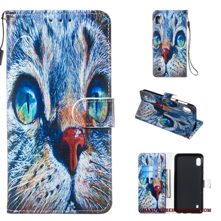 Hülle Samsung Galaxy A10 Lederhülle Weiß Handyhüllen, Case Samsung Galaxy A10 Folio