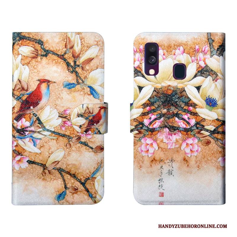 Hülle Samsung Galaxy A20e Blumen Gelb Handyhüllen, Case Samsung Galaxy A20e Taschen Einfach