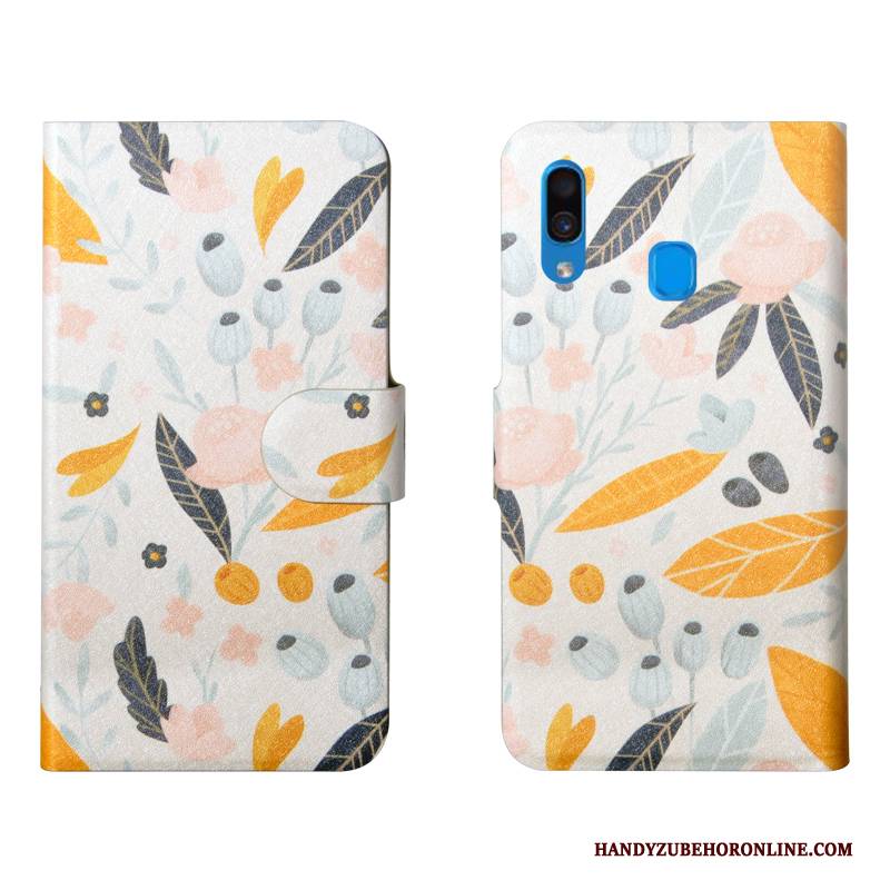 Hülle Samsung Galaxy A20e Blumen Gelb Handyhüllen, Case Samsung Galaxy A20e Taschen Einfach