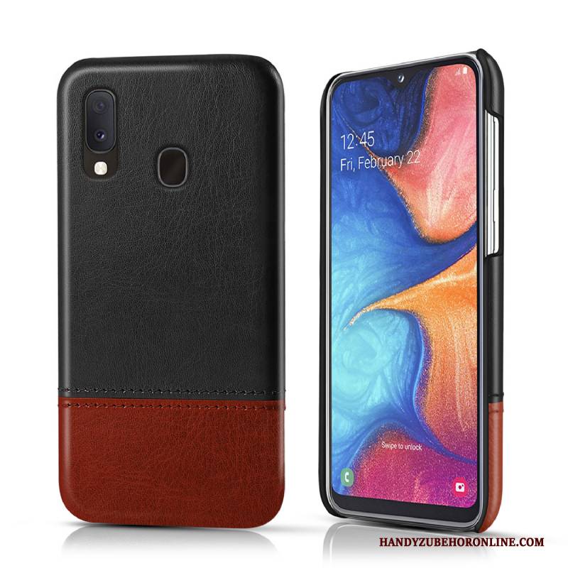 Hülle Samsung Galaxy A20e Leder Persönlichkeit Business, Case Samsung Galaxy A20e Schutz Handyhüllen Schwarz