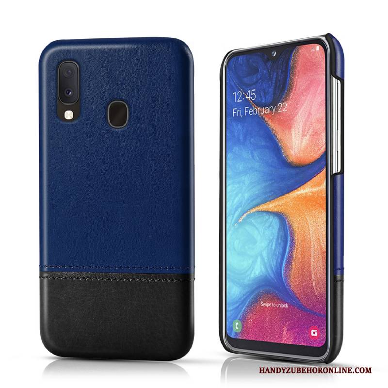 Hülle Samsung Galaxy A20e Leder Persönlichkeit Business, Case Samsung Galaxy A20e Schutz Handyhüllen Schwarz