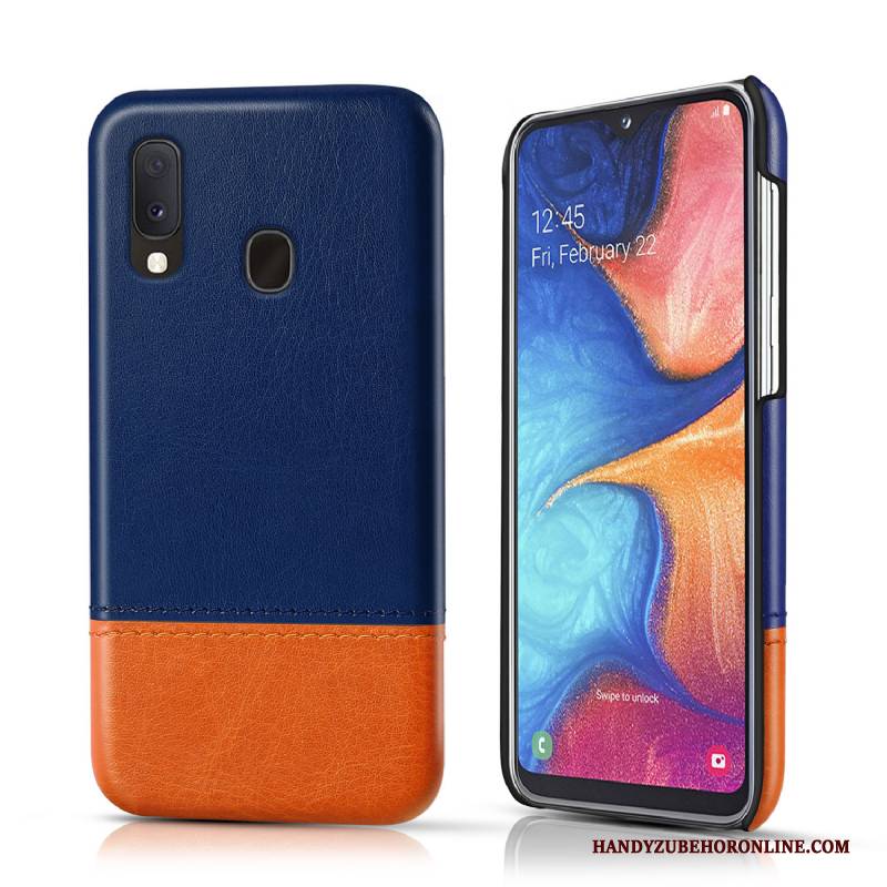 Hülle Samsung Galaxy A20e Leder Persönlichkeit Business, Case Samsung Galaxy A20e Schutz Handyhüllen Schwarz