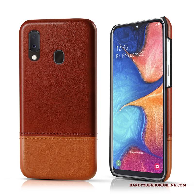 Hülle Samsung Galaxy A20e Leder Persönlichkeit Business, Case Samsung Galaxy A20e Schutz Handyhüllen Schwarz